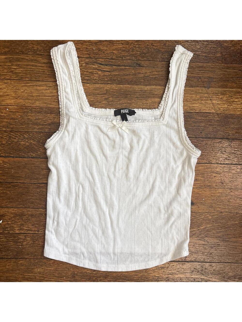 PAIGE Women's White and Cream Vests-tanks-cami